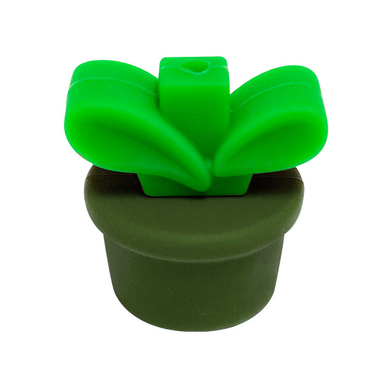 Wholesale Flower Pot Grass Silicone Beads
